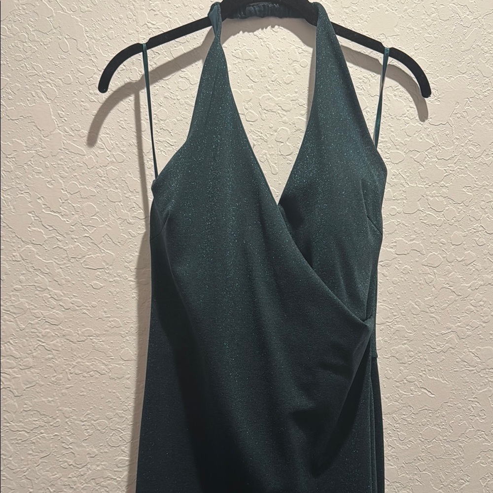 Elegant Green Halter Dress